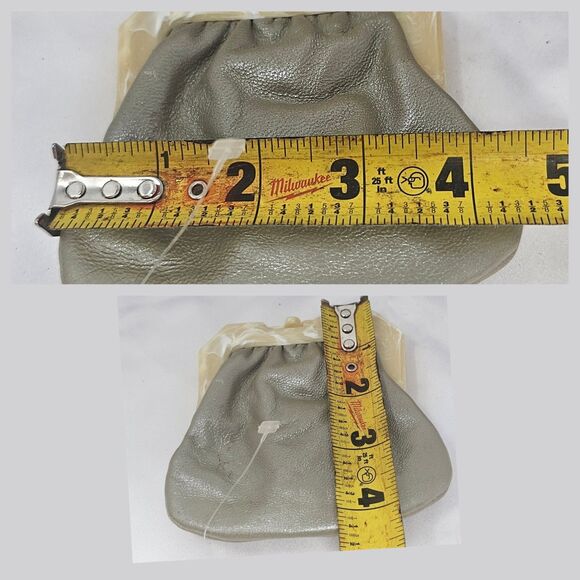 Vintage Green Italian Leather Cream Marbled Tortoise Shell Kiss Lock Coin Purse - Picture 8 of 8